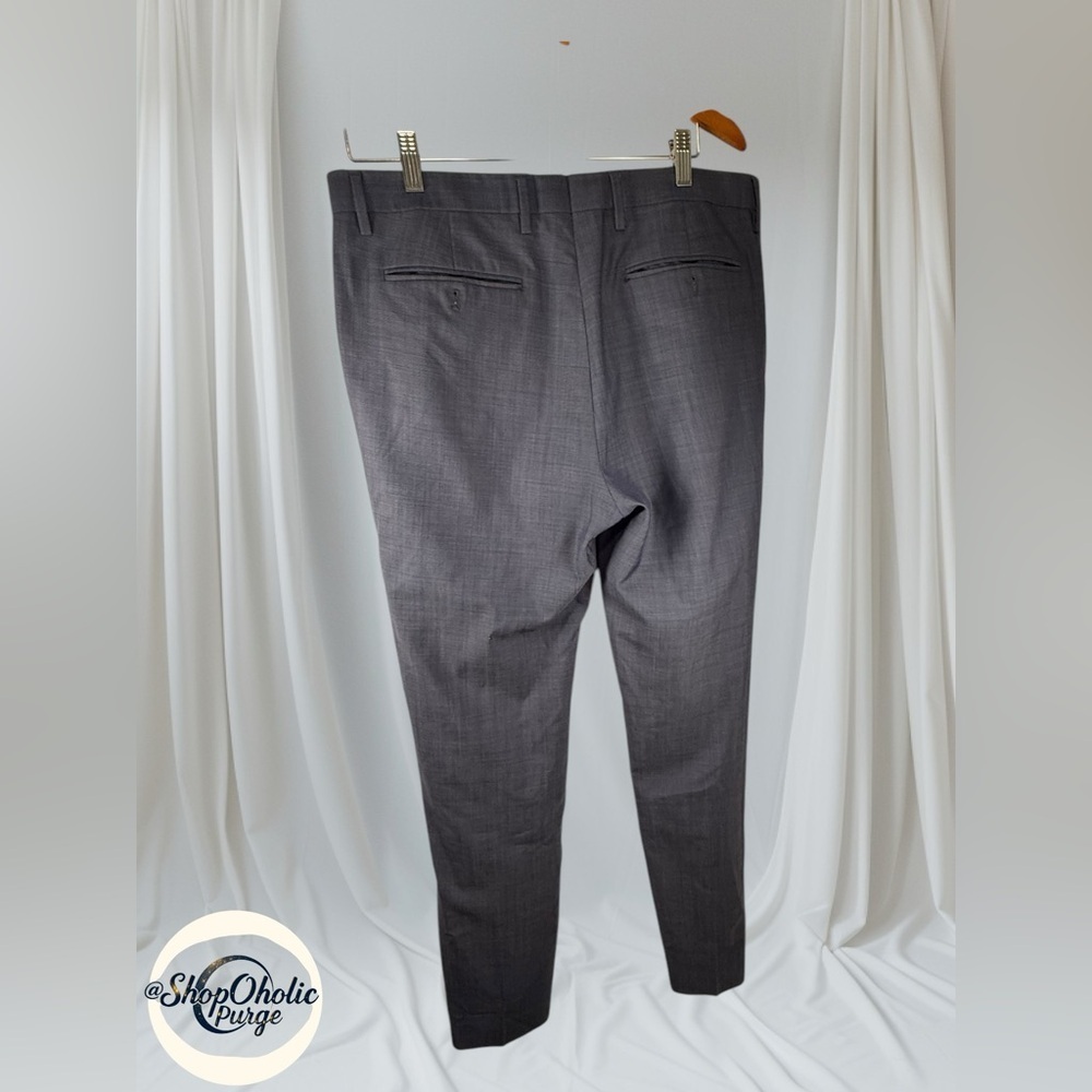 Wool Dress Pants 34 Tailored Slim Fit Gray Banana Republic - Picture 2 of 8